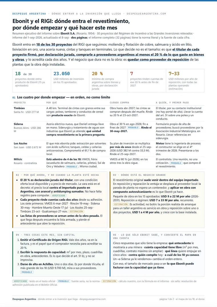 Page 1 of the example executive summary